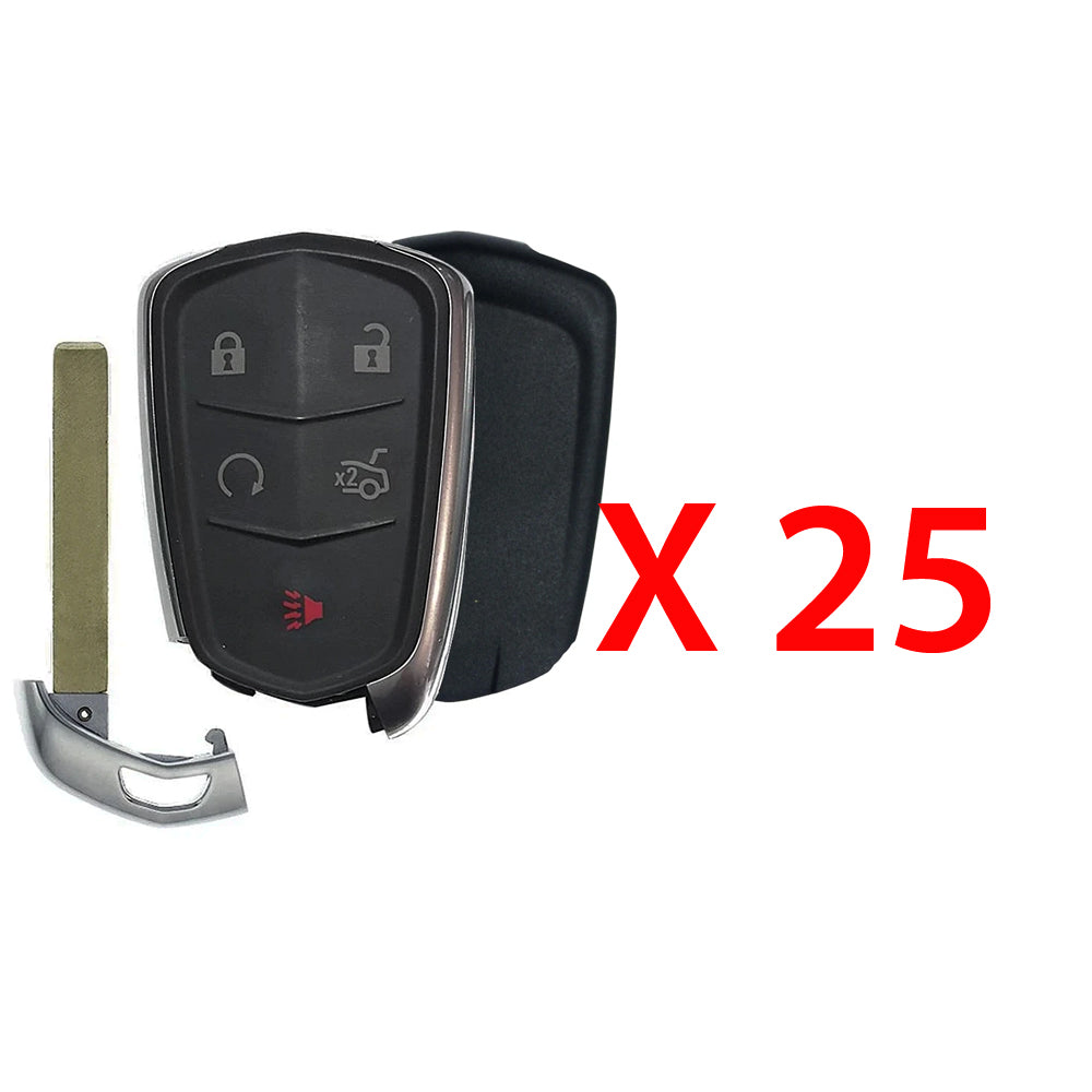 AKS KEYS Aftermarket Smart Remote Key Fob for Cadillac CT6 2017 2018 2019 2020 5B FCC# HYQ2EB (25 Pack)