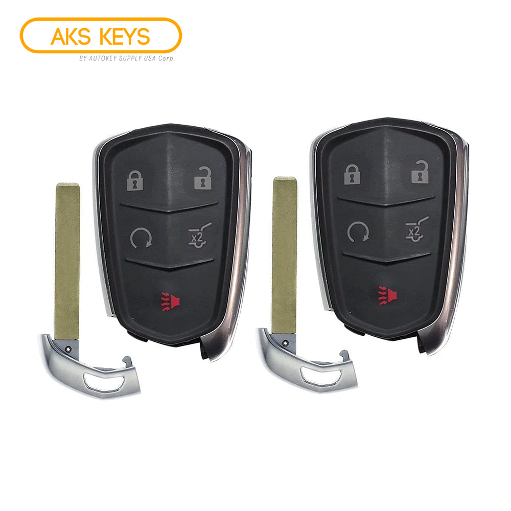 AKS KEYS Aftermarket Smart Key Fob for Cadillac XT4 XT5 XT6 2017 2018 2019 2020 5B FCC# HYQ2EB (2 Pack)