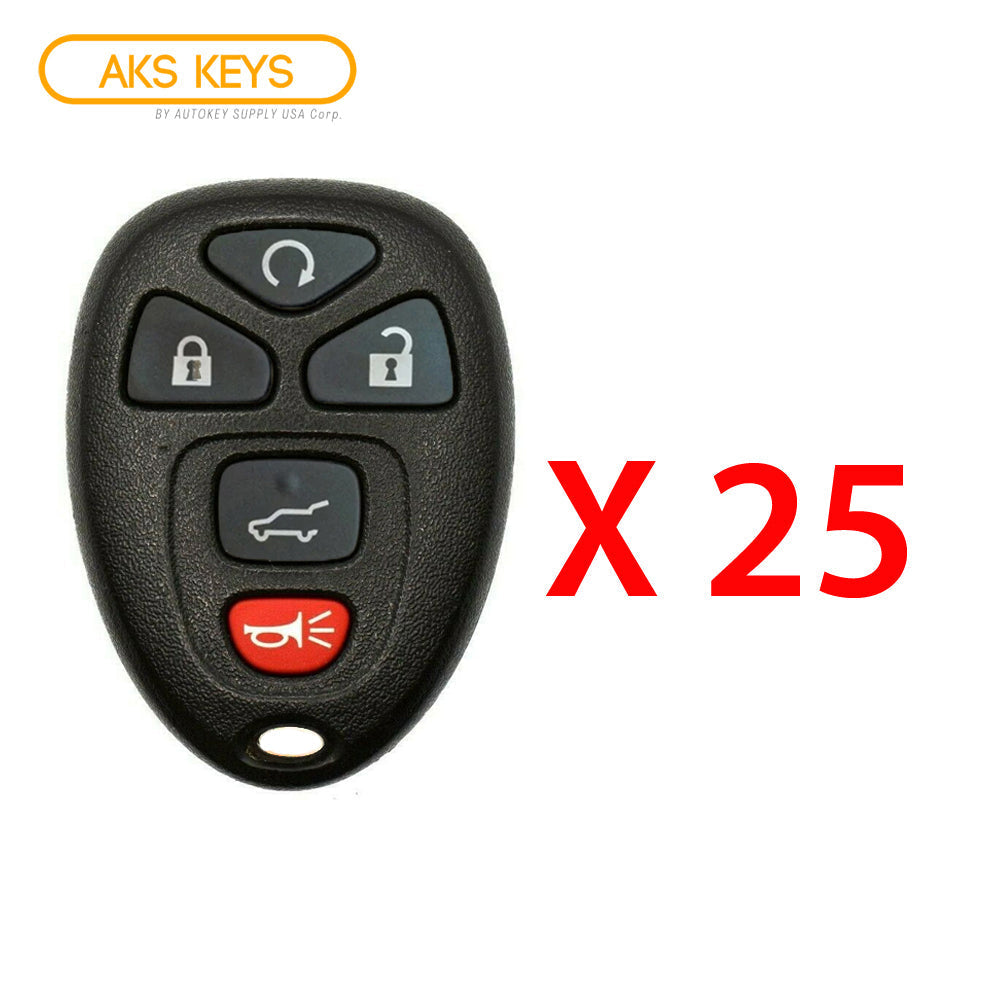 AKS KEYS Aftermarket Remote Fob for Buick Cadillac GMC 2007 2008 2009 2010 2011 2012 2013 2014 2015 2016 2017 OUC60270/ OUC60221 (25 Pack)