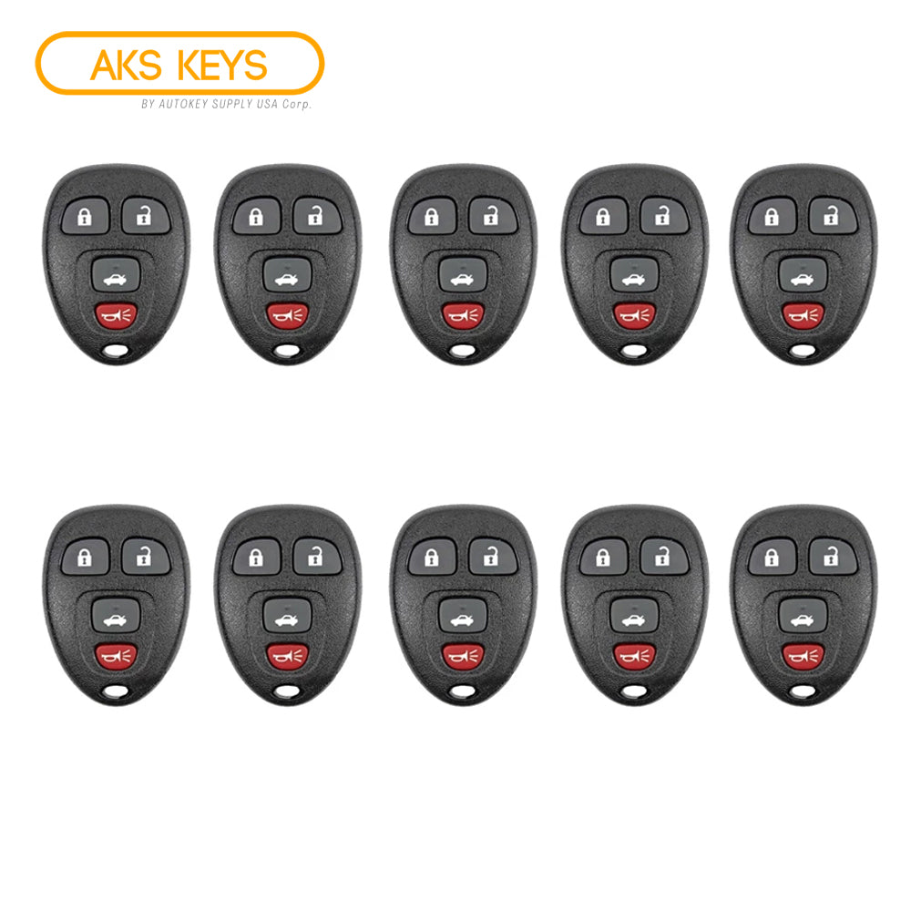 AKS KEYS Aftermarket Remote Fob for Chevrolet Buick Cadillac 2006 2007 2008 2009 2010 2011 2012 2013 2014 2015 2016 OUC60221 (10 Pack)