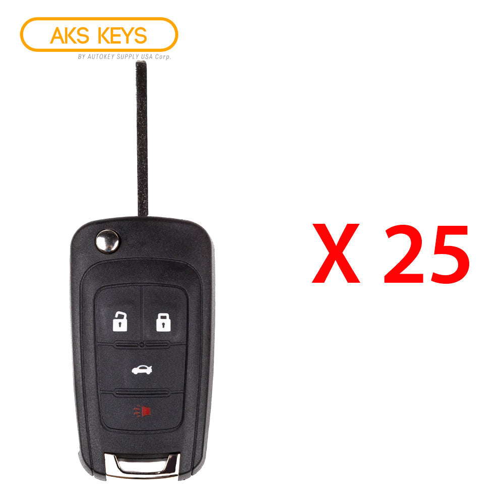 2010 - 2021 Chevrolet Flip Key Fob 4B FCC# OHT01060512 - Aftermarket (25 Pack)