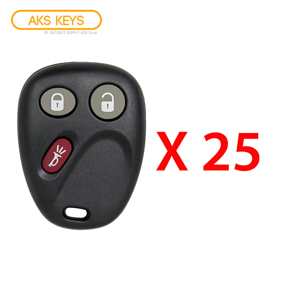 AKS KEYS Aftermarket Keyless Entry Remote Fob for GM 2003 2004 2005 2006 2007 3B FCC# LHJ011 (25 Pack)