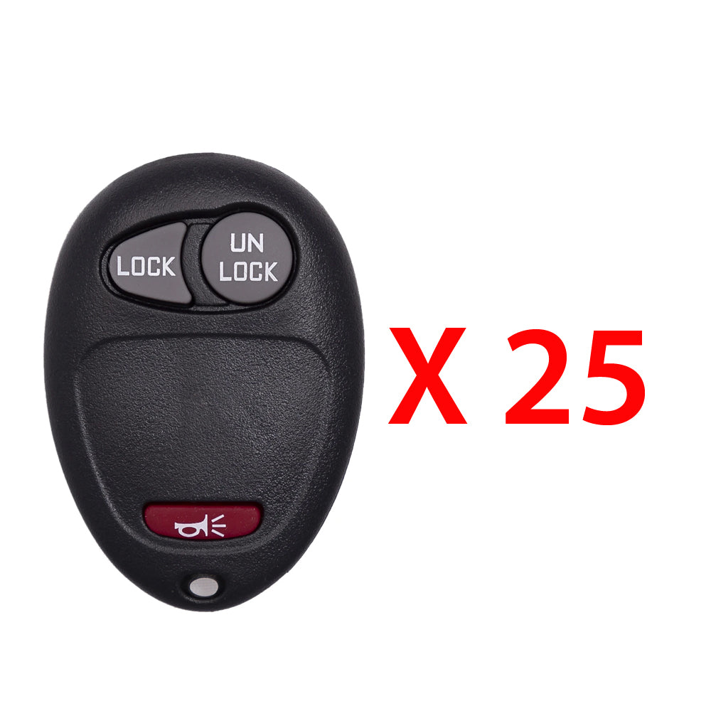 AKS KEYS Aftermarket Keyless Remote Fob for GM 2001 2002 2003 2004 2005 2006 2007 2008 2009 2010 2011 3B FCC# L2C0007T (25 Pack)