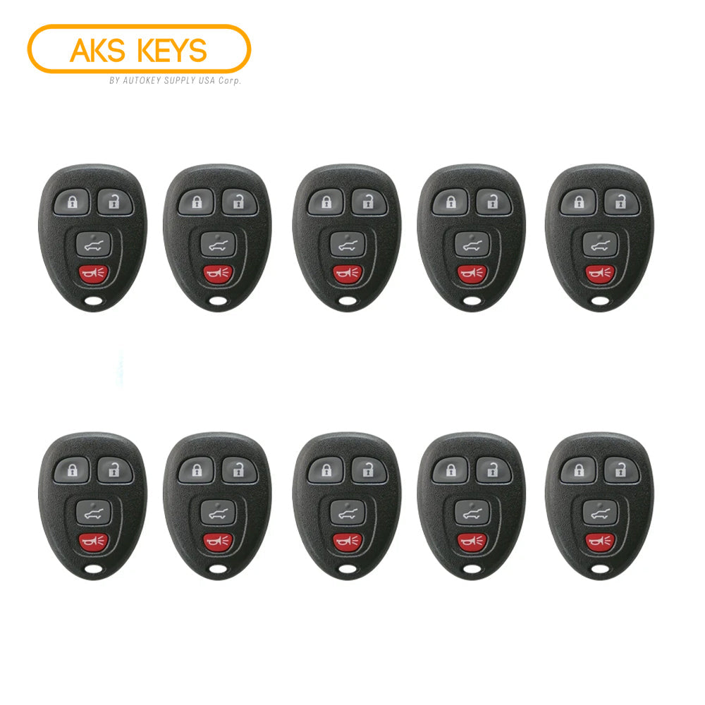 AKS KEYS Aftermarket Keyless Remote Fob for GM 2007 2008 2009 2010 2011 2012 2013 2014 2015 2016 2017 4B FCC# OUC60270/ OUC60221 (10 Pack)