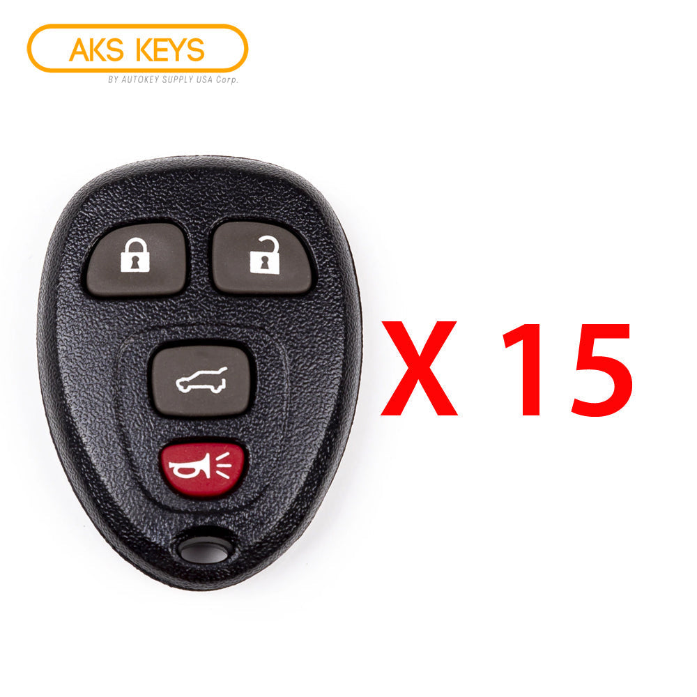 AKS KEYS Aftermarket Keyless Remote Fob for GM 2007 2008 2009 2010 2011 2012 2013 2014 2015 2016 2017 4B FCC# OUC60270/ OUC60221 (15 Pack)