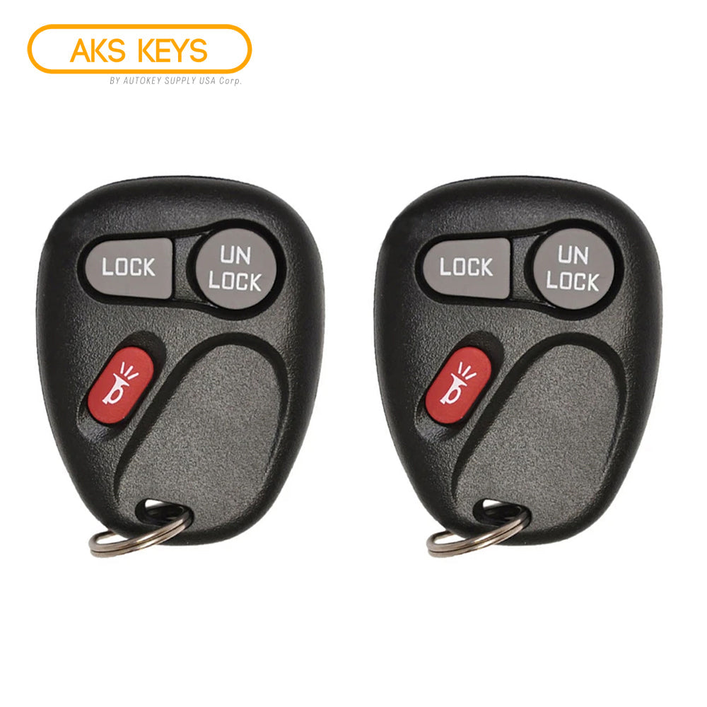AKS KEYS Aftermarket Keyless Remote Fob for GM 2001 2002 2003 2004 2005 2006 2007 2008 2009 2010 2011 3B FCC# KOBLEAR1XT (2 Pack)