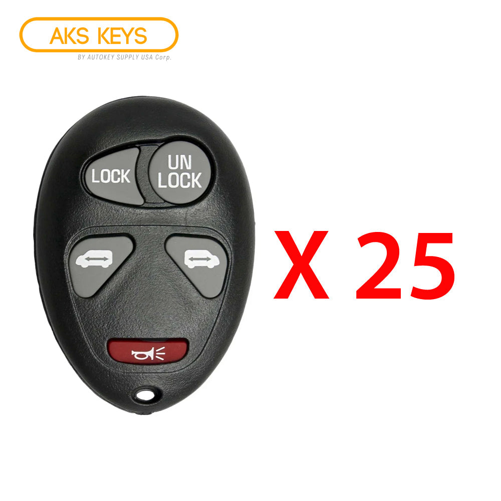 AKS KEYS Aftermarket Keyless Remote Fob for GM 2002 2003 2004 2005 5B FCC# L2C0007T (25 Pack)