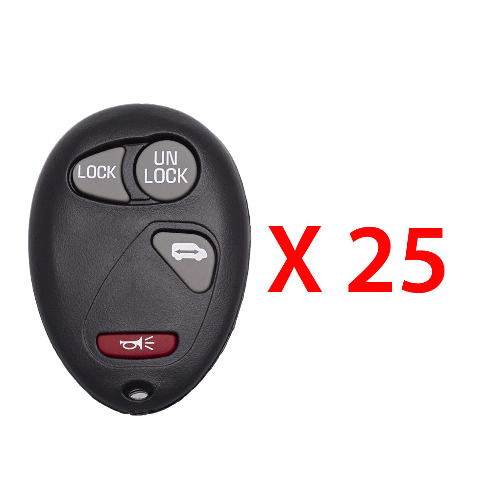 AKS KEYS Aftermarket Keyless Entry Remote Fob for GM 2002 2003 2004 2005 4B FCC# L2C0007T (25 Pack)