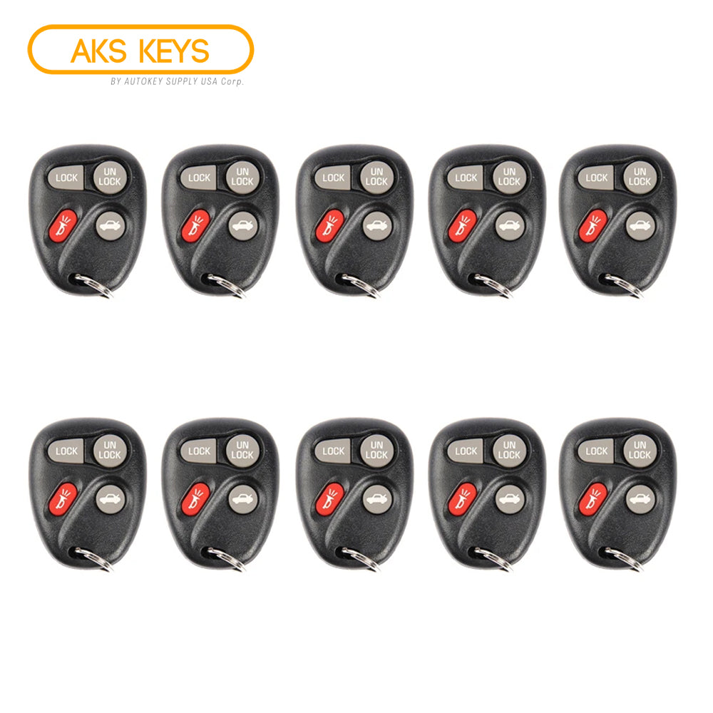 AKS KEYS Aftermarket Keyless Remote Fob for GM 2001 2002 2003 2004 2005 4B FCC# KOBLEAR1XT (10 Pack)