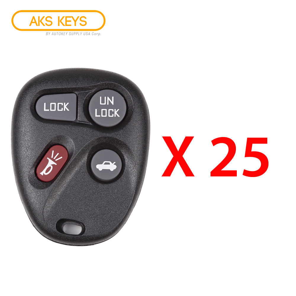 AKS KEYS Aftermarket Keyless Remote Fob for GM 2001 2002 2003 2004 2005 4B FCC# KOBLEAR1XT (25 Pack)