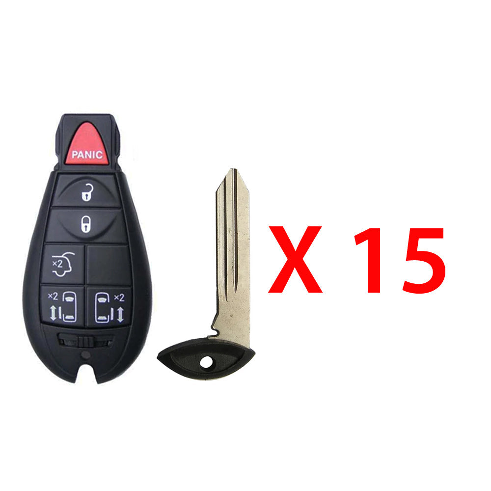 2008 - 2020 Dodge Grand Caravan Fobik Key 6 Buttons FCC# YZ-C01C (15 Pack)