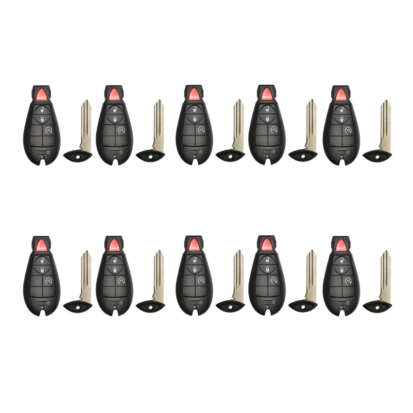 2008 - 2020 Chrysler Dodge Jeep Fobik Key Shell 4B for FCC# IYZ-C01C (10 Pack)