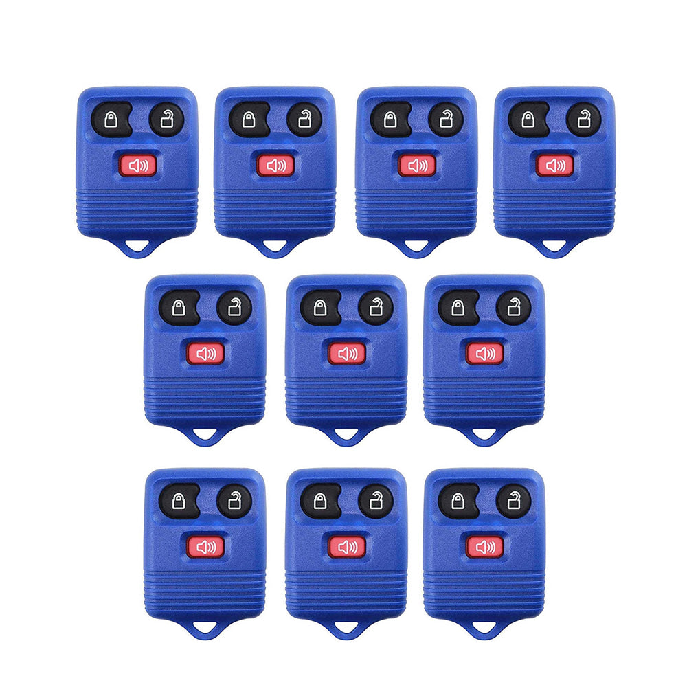1998 - 2013 Ford Lincoln Mazda Mercury Remote Control 3B (Blue) FCC# CWTWB1U345/ CWTWB1U331 (10 Pack)