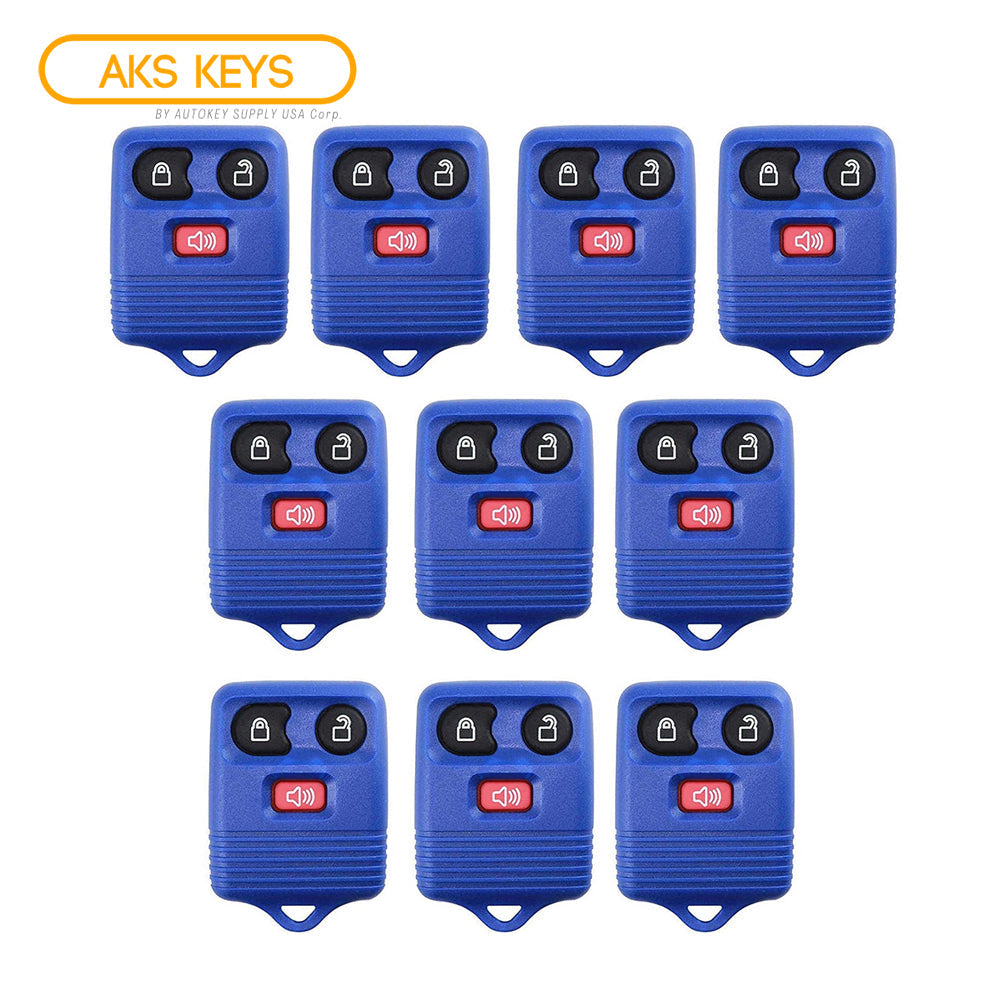 1998 - 2013 Ford Lincoln Mazda Mercury Remote Control 3B (Blue) FCC# CWTWB1U345/ CWTWB1U331 (10 Pack)