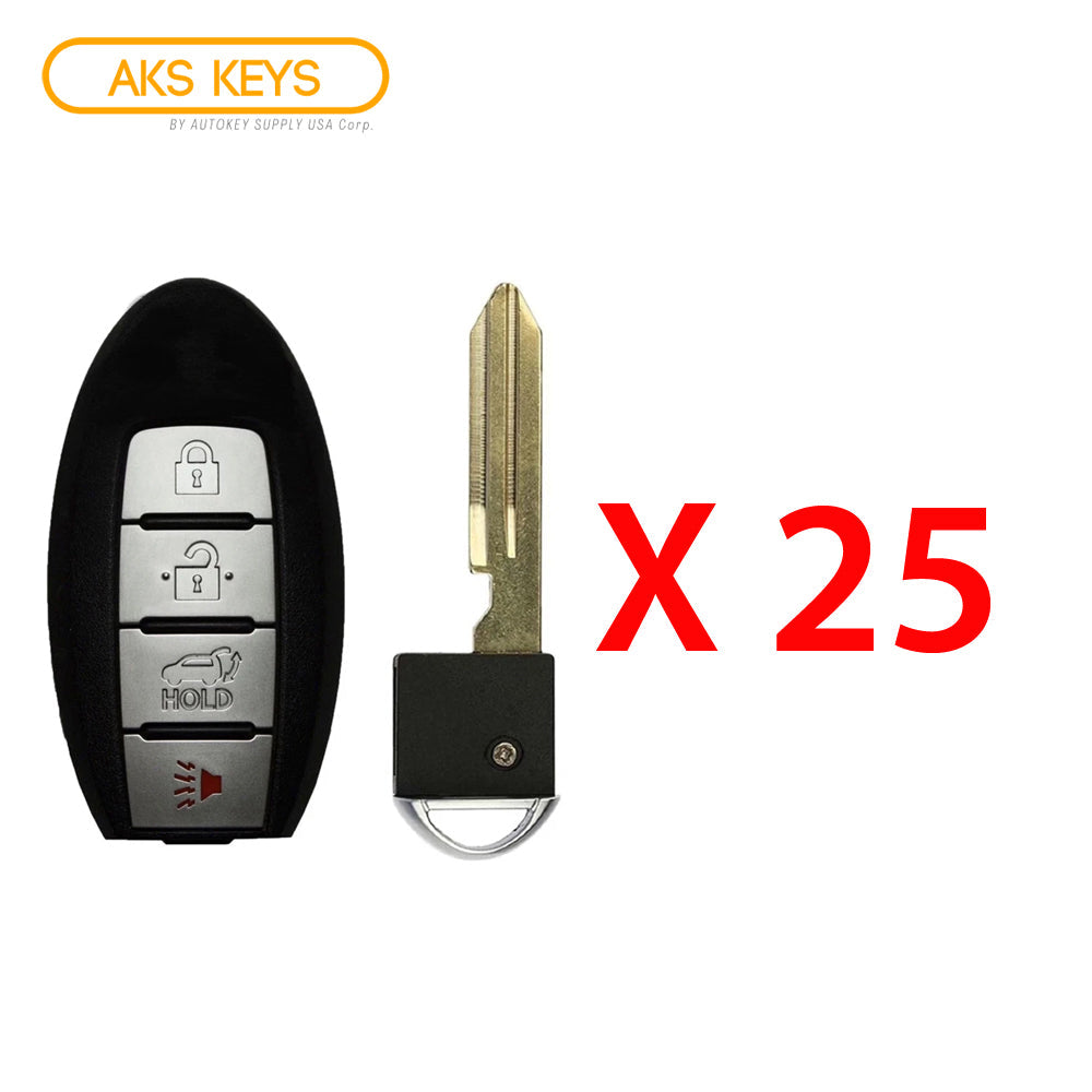 2013 - 2016 Infiniti JX35 QX60 Smart Key 4B W/ Hatch Fob FCC# KR5S180144014 - 285E3-3JA2A, 285E3-9NB4A (25 Pack)