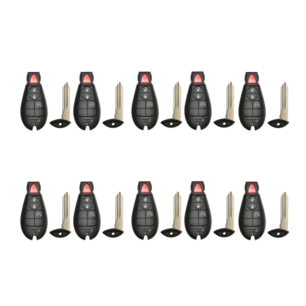 2014 - 2023 Jeep Cherokee Fobik Key 4B W/ Remote Start FCC# GQ4-53T (10 Pack)