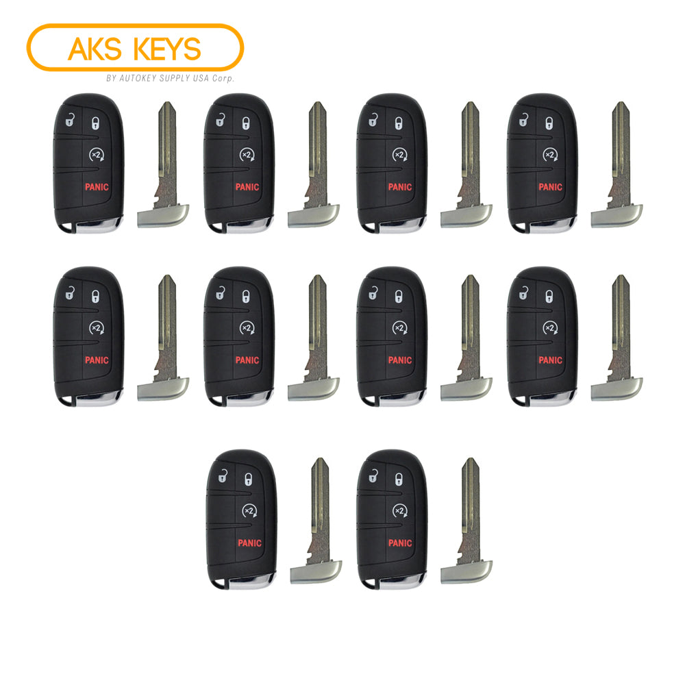 2014 - 2022 Jeep Grand Cherokee Smart Key 4B W/ Remote Start Fob FCC# M3N-40821302 (10 Pack)