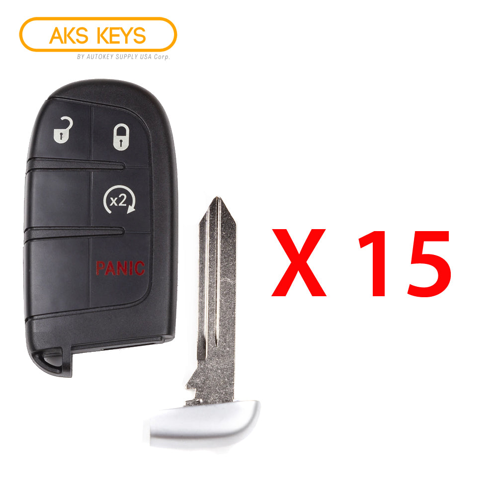 2014 - 2022 Jeep Grand Cherokee Smart Key 4B W/ Remote Start Fob FCC# M3N-40821302 (15 Pack)