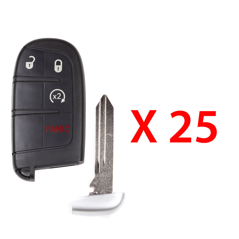 2014 - 2022 Jeep Grand Cherokee Smart Key 4B W/ Remote Start Fob FCC# M3N-40821302 (25 Pack)