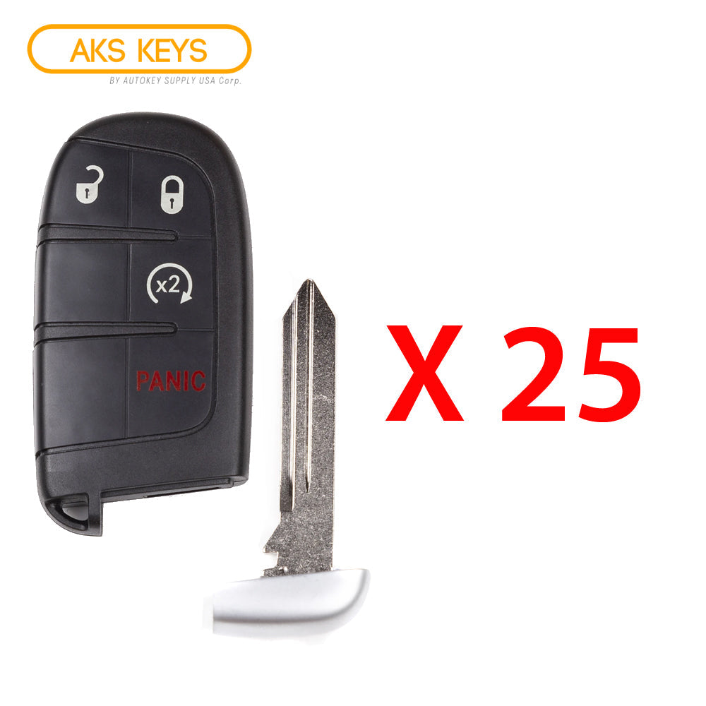 2014 - 2022 Jeep Grand Cherokee Smart Key 4B W/ Remote Start Fob FCC# M3N-40821302 (25 Pack)