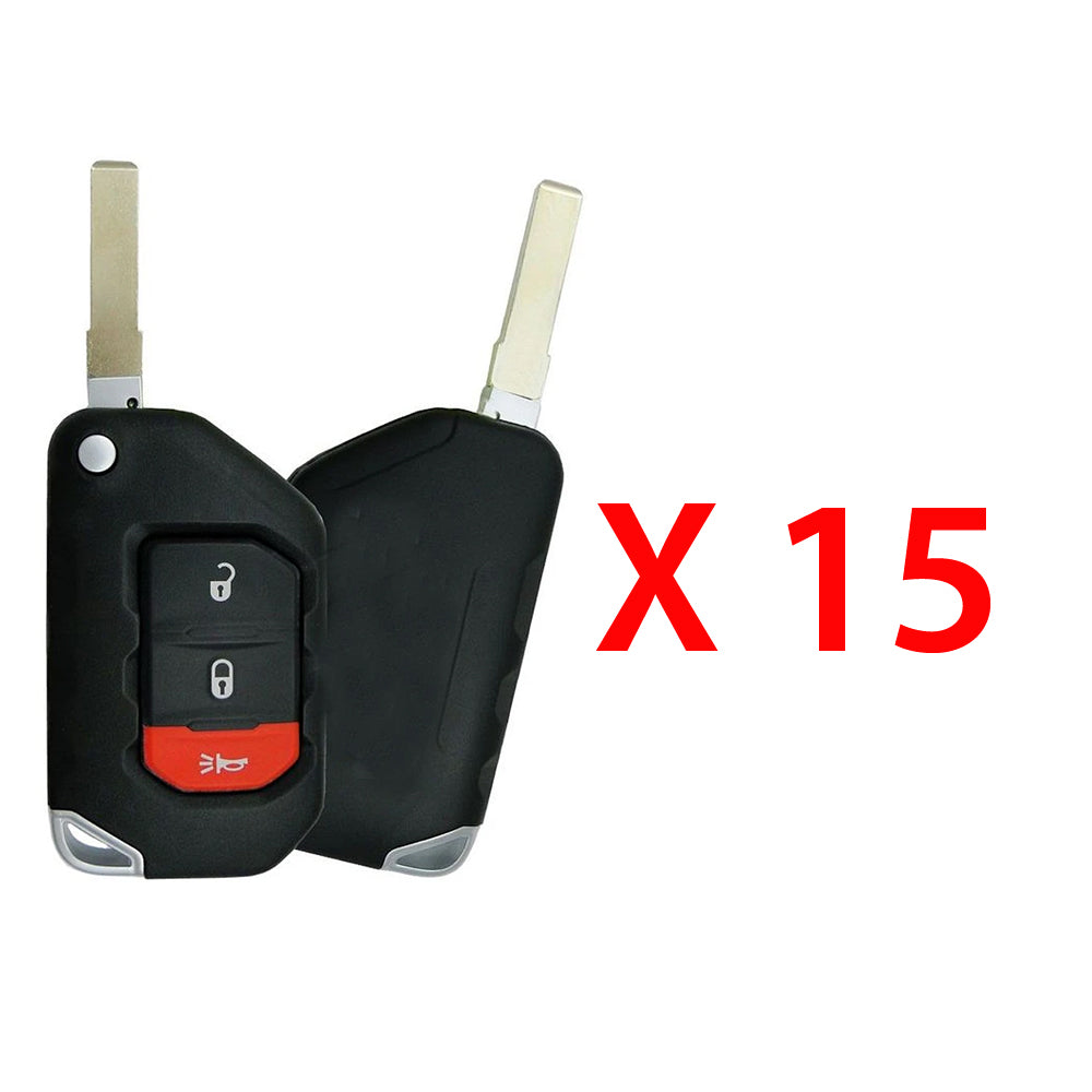 2018 - 2024 Jeep Smart Flip Key Fob 3B FCC# OHT1130261 (15 Pack)