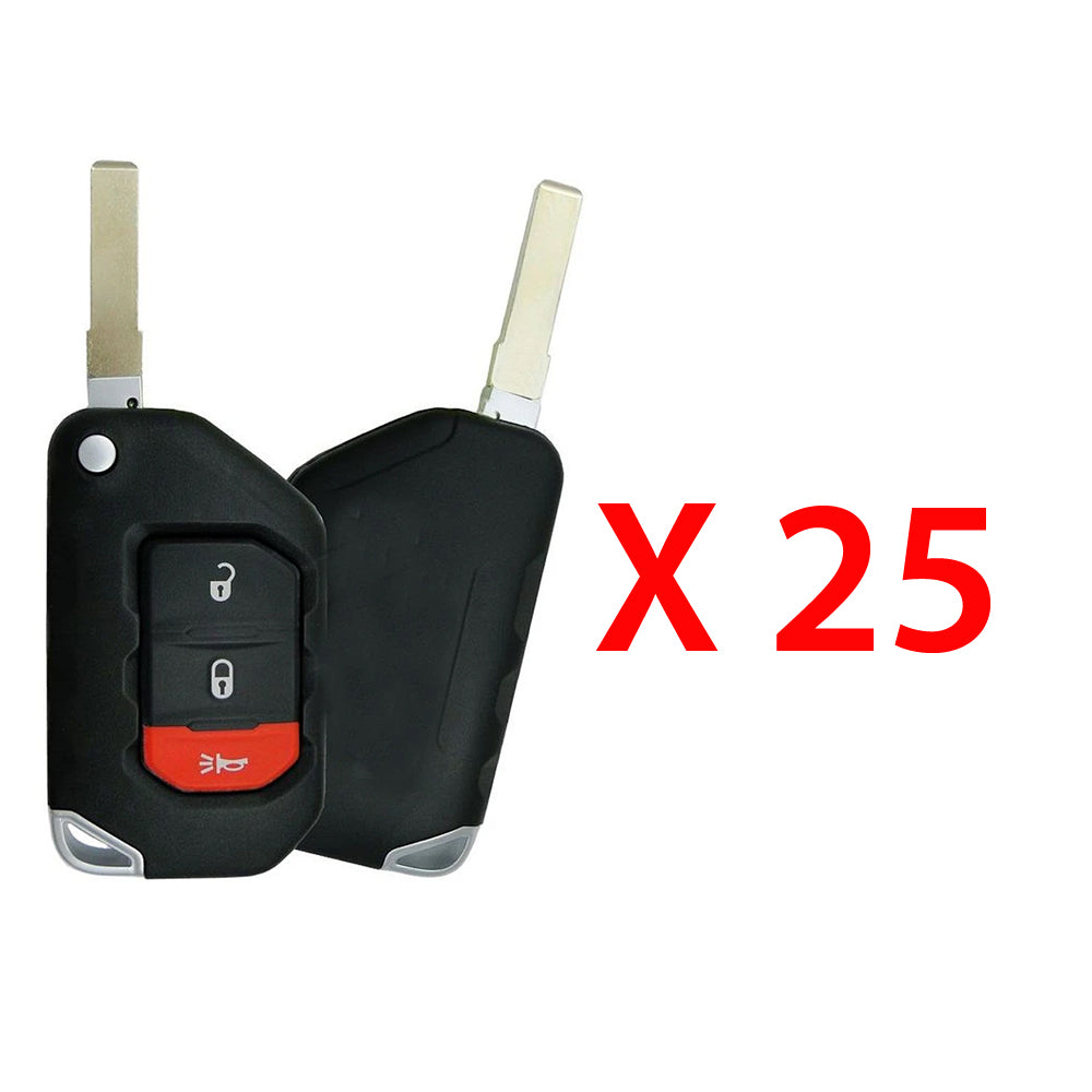 2018 - 2024 Jeep Smart Flip Key Fob 3B FCC# OHT1130261 (25 Pack)