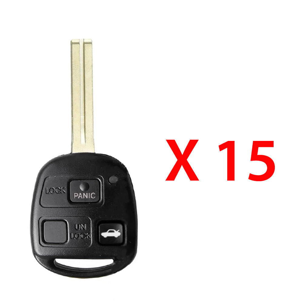 1998 - 2005 Lexus Key Fob 3B FCC# HYQ1512V (Short Blade) - 4C Chip - 89070-50170 (15 Pack)