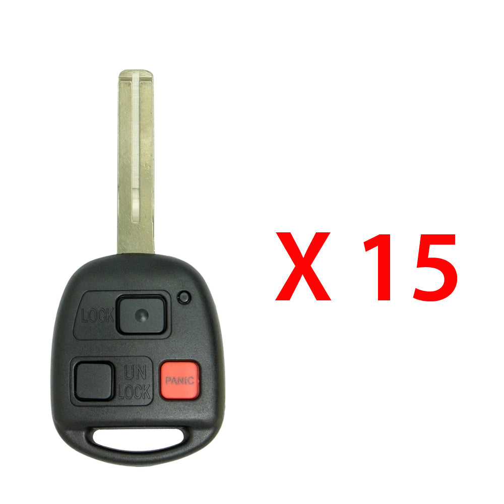 2002 - 2008 Lexus Key Fob 3B FCC# HYQ1512V - 4D68 Chip - 89070-60801 (15 Pack)