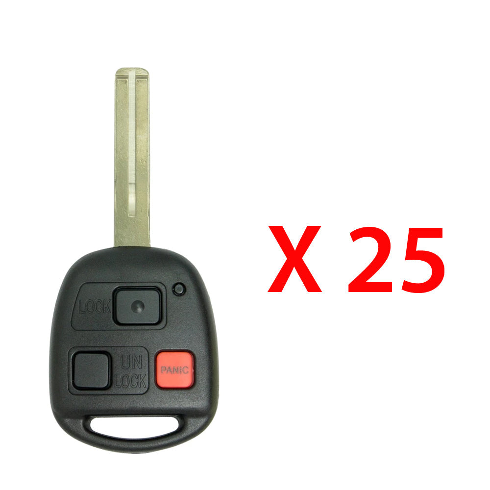 2002 - 2008 Lexus Key Fob 3B FCC# HYQ1512V - 4D68 Chip - 89070-60801 (25 Pack)