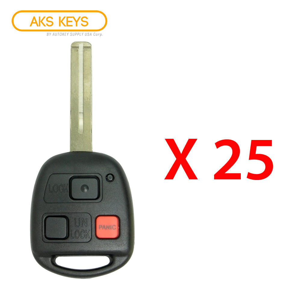 2002 - 2008 Lexus Key Fob 3B FCC# HYQ1512V - 4D68 Chip - 89070-60801 (25 Pack)