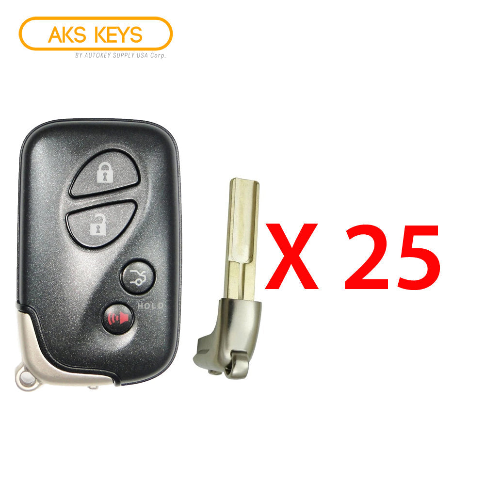 2011 - 2015 Lexus Smart Key 4B W/ Trunk Fob FCC# HYQ14AEM - 6601 - 89904-30C60 (25 Pack)