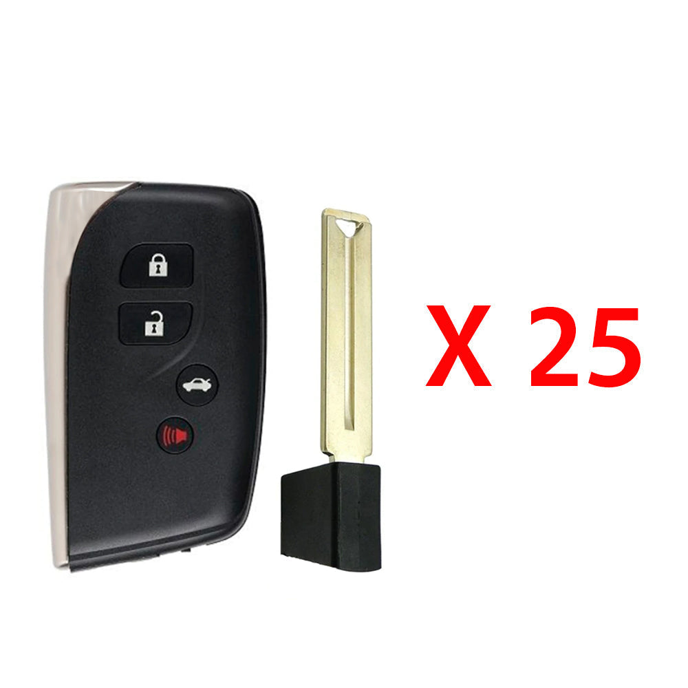 2013 - 2017 Lexus Smart Key 4B Fob W/ Trunk FCC# HYQ14ACX - 5290 - 89904-50K80 (25 Pack)