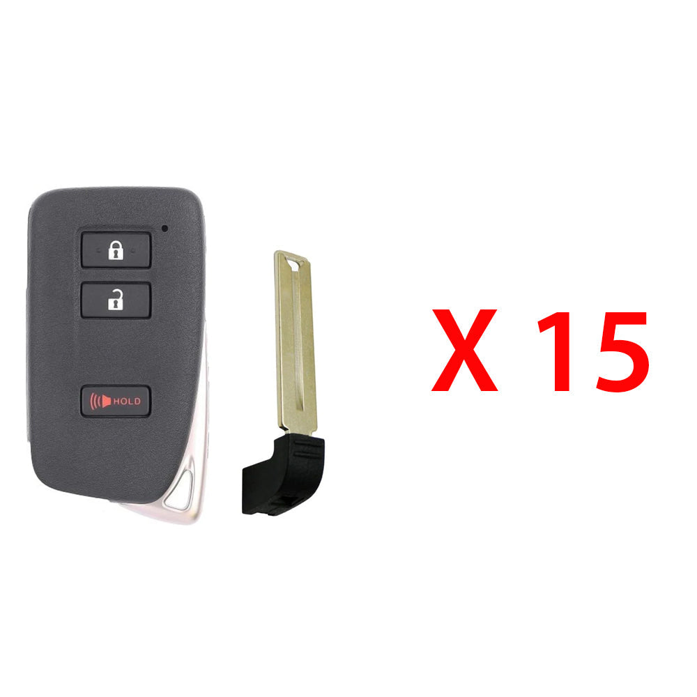 2015 - 2021 Lexus Smart Key 3B FCC# HYQ14FBA - 2110 (AG) Board - 89904-78460 (15 Pack)