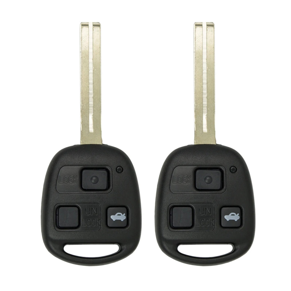 1998 - 2001 Lexus Key Fob 3B FCC# HYQ1512V - 4C Chip - 89070-33470 (Long Blade) (2 Pack)