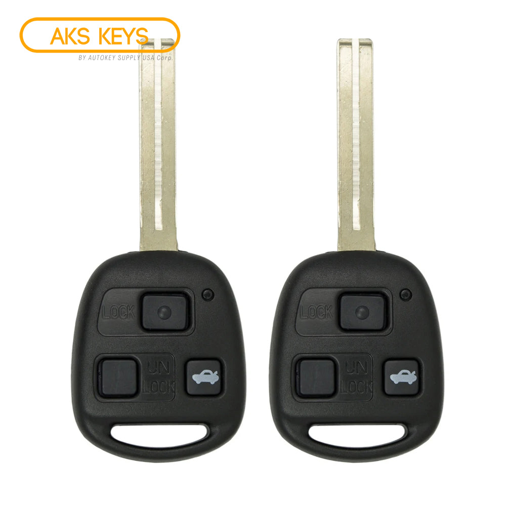 1998 - 2001 Lexus Key Fob 3B FCC# HYQ1512V - 4C Chip - 89070-33470 (Long Blade) (2 Pack)