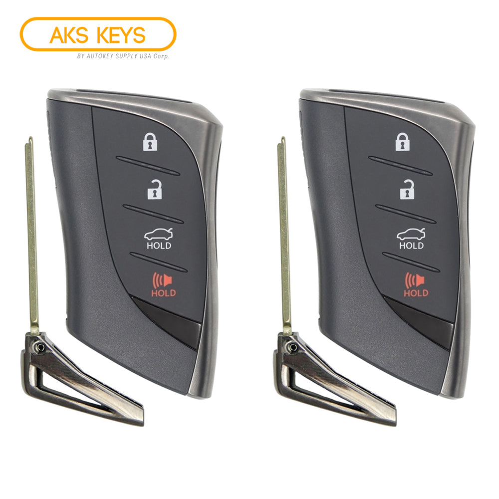 2018 - 2021 Lexus LS500 Smart Key 4B W/ Trunk Fob FCC# HYQ14FBF - 0440 - 8990H-50010 (2 Pack)