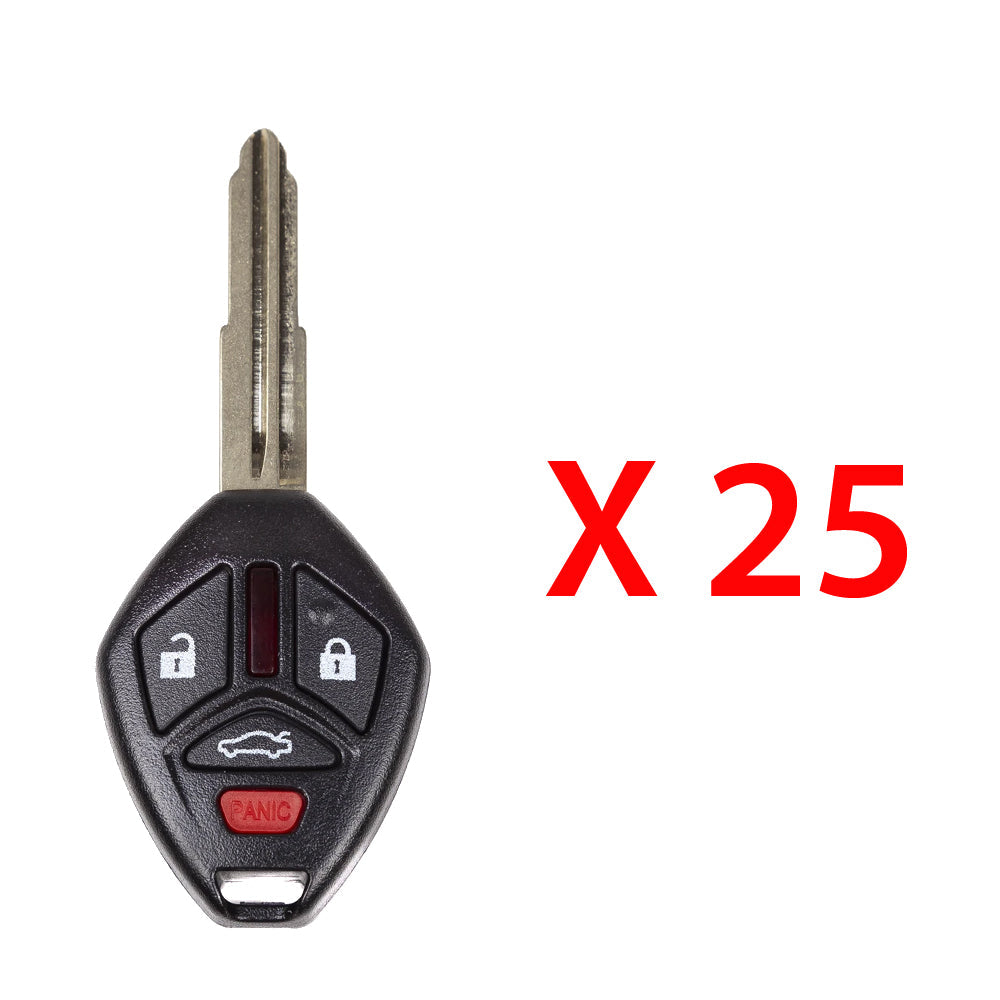 2007 - 2012 Mitsubishi Key Fob 4B W/ Trunk FCC# OUCG8D-620M-A - MN141545 (25 Pack)