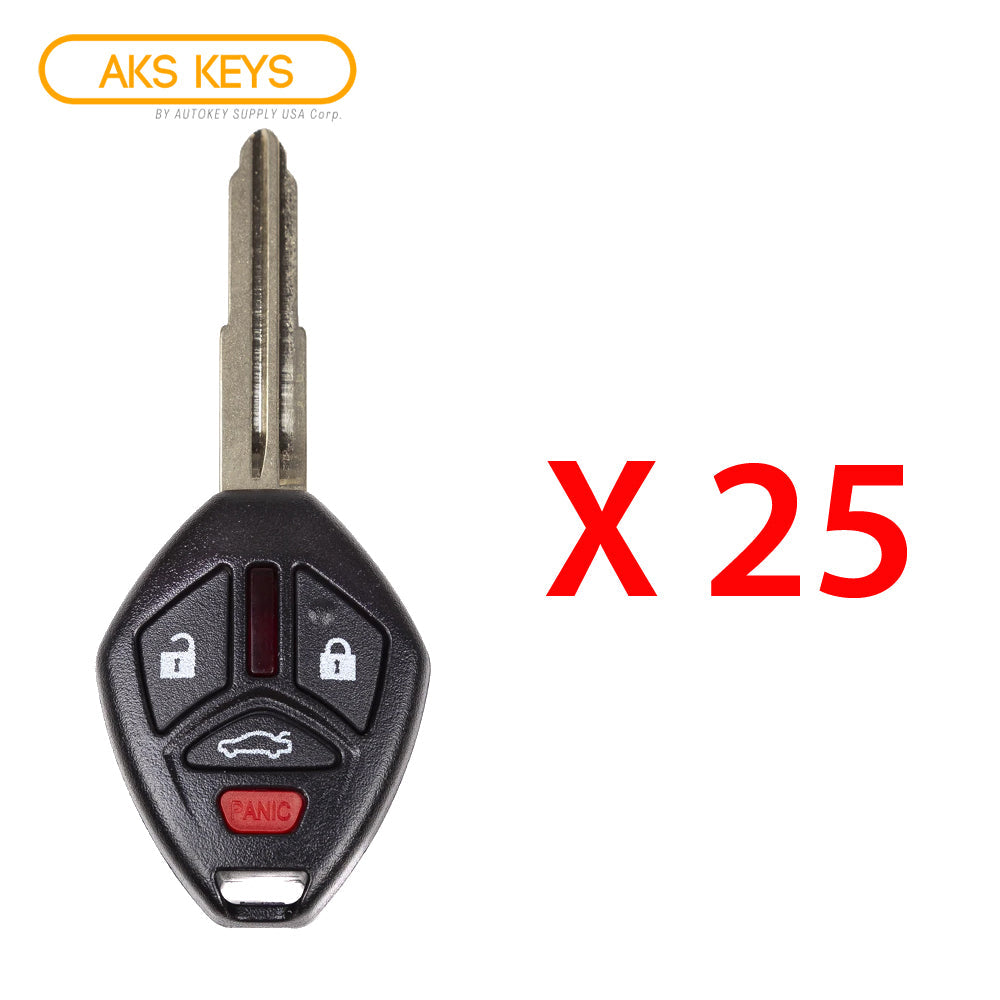 2007 - 2012 Mitsubishi Key Fob 4B W/ Trunk FCC# OUCG8D-620M-A - MN141545 (25 Pack)