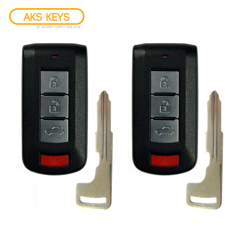 2008 - 2017 Mitsubishi Lancer Smart Key 4B Fob W/ Trunk FCC# OUC644M-KEY-N - 8637-A228 (2 Pack)