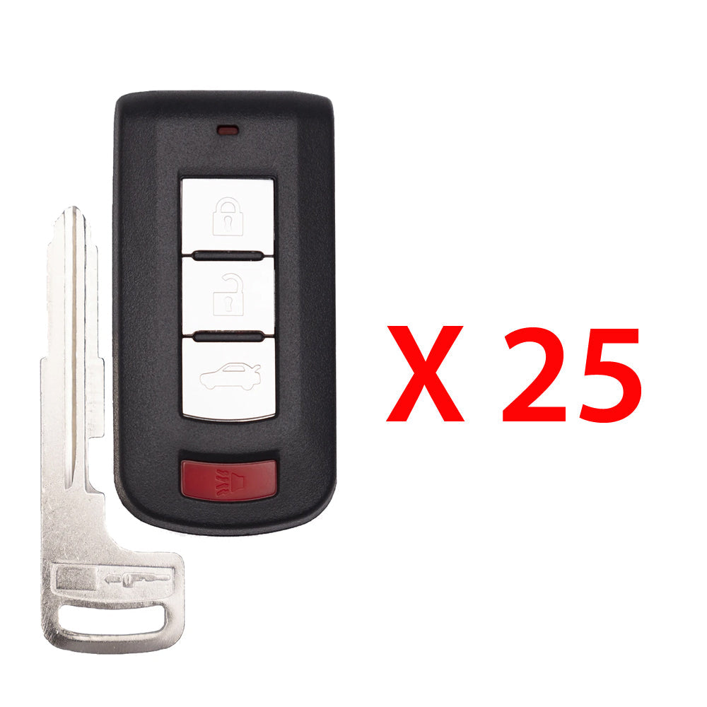 2008 - 2017 Mitsubishi Lancer Smart Key 4B Fob W/ Trunk FCC# OUC644M-KEY-N - 8637-A228 (25 Pack)