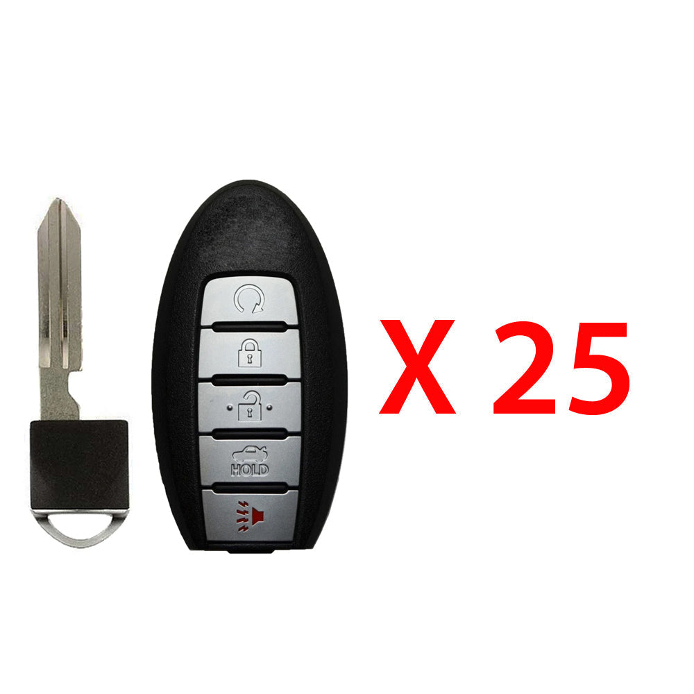 2013 - 2024 Infiniti QX80 QX56 Smart Key 5B W/ Hatch & Remote Start Fob FCC# CWTWB1G744 - 285E3-1LA5A, 285E3-1LB5 (25 Pack)