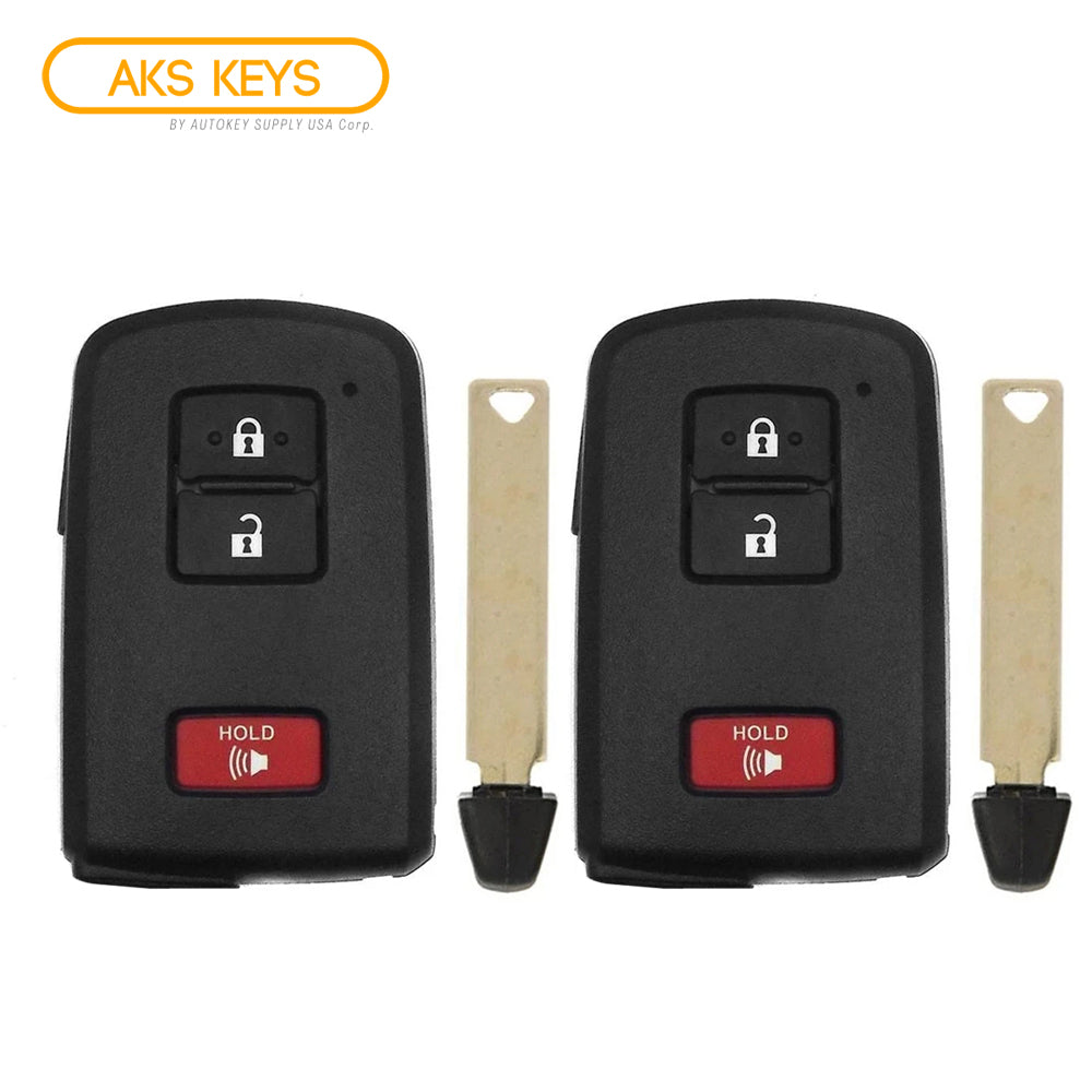 2012 - 2019 Toyota Smart Prox Remote Key 3B FCC# HYQ14FBA / 0020 (2 Pack)