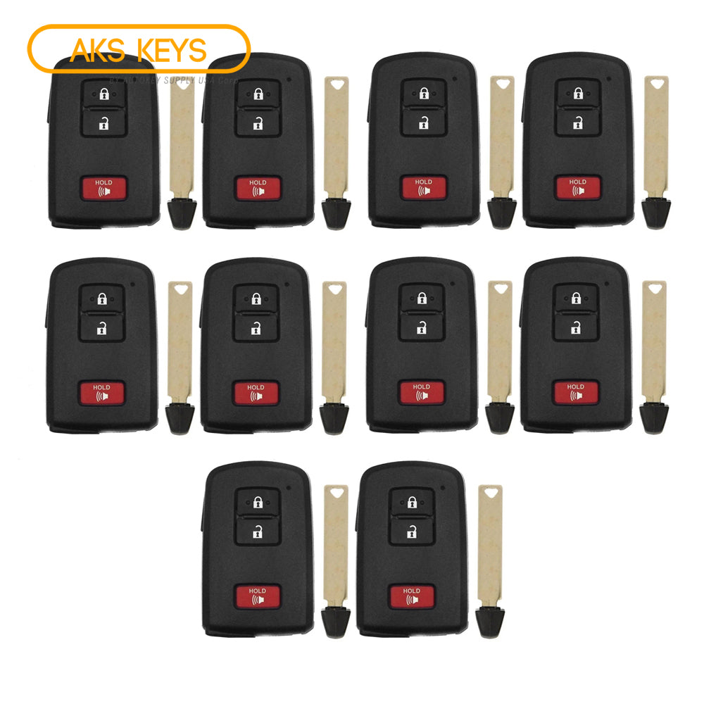 2012 - 2019 Toyota Smart Prox Remote Key 3B FCC# HYQ14FBA / 0020 (10 Pack)