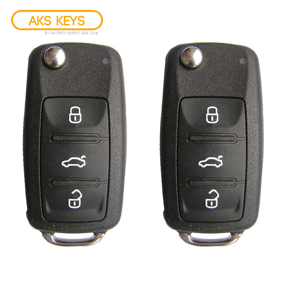 2011 - 2019 Volkswagen Flip Key PEPS NBG010206T / 5K0.837.202.AK (2 Pack)