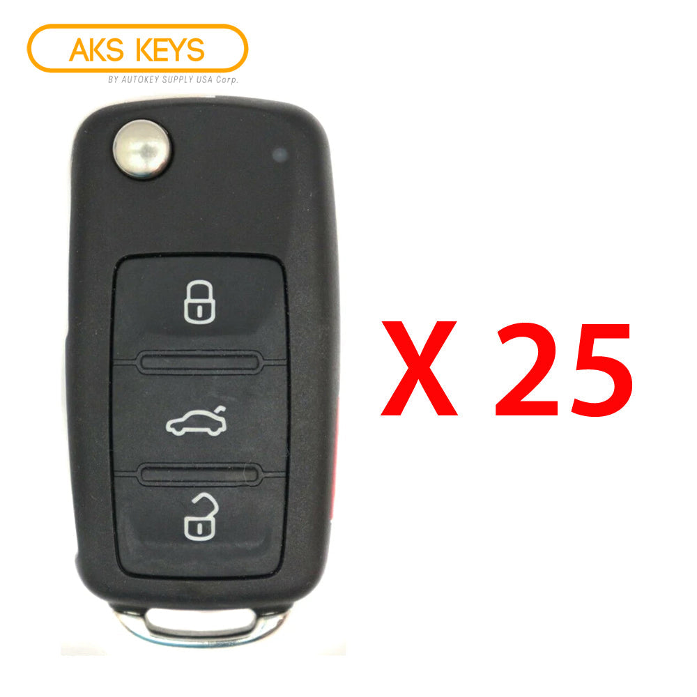 2017 - 2018 Volkswagen Remote Flip Key PEPS 4B FCC# NBGFS93N (25 Pack)
