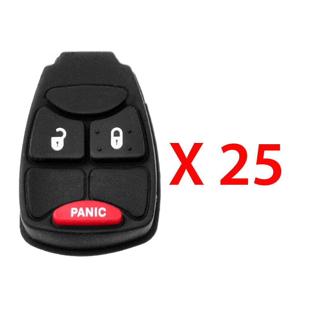 2004 - 2013 Chrysler Dodge and Jeep Remote Rubber Pad Buttons 3B (25 Pack)