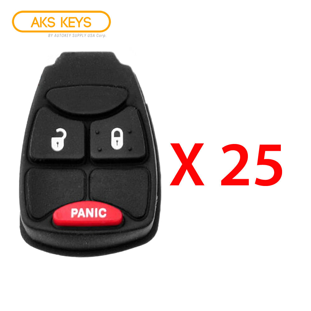 2004 - 2013 Chrysler Dodge and Jeep Remote Rubber Pad Buttons 3B (25 Pack)