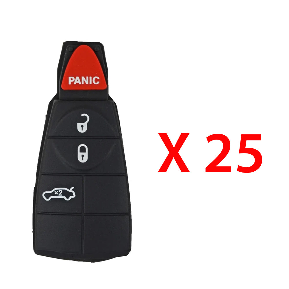 2008 - 2012 New Remote Fobik Key Keyless Fob Rubber Pad Buttons For Dodge & Chrysler / 4B (25 Pack)