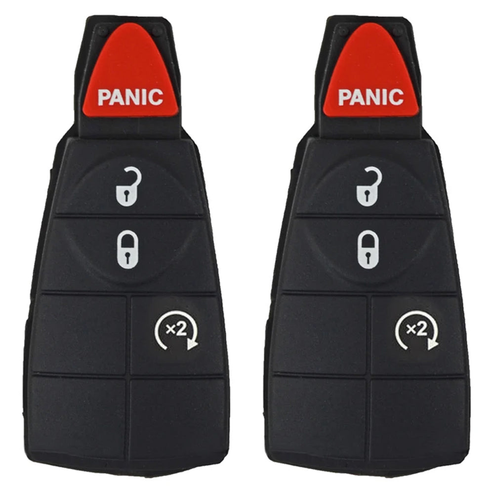 2008 - 2013 New Remote Fobik Key Keyless Fob Rubber Pad Buttons For Dodge Chrysler & Jeep / 4B (2 Pack)
