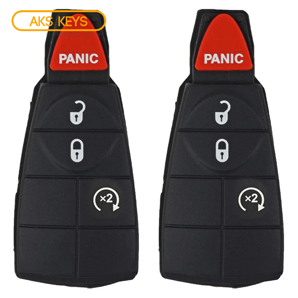 2008 - 2013 New Remote Fobik Key Keyless Fob Rubber Pad Buttons For Dodge Chrysler & Jeep / 4B (2 Pack)